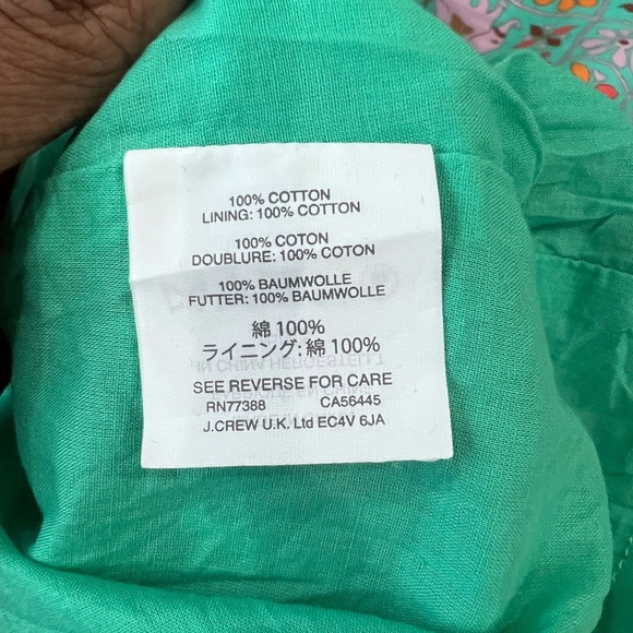 J CREW Drakes London Green Midi Dress Sz 2 Elephant Birds Animal Print Fit Flare - Picture 7 of 13